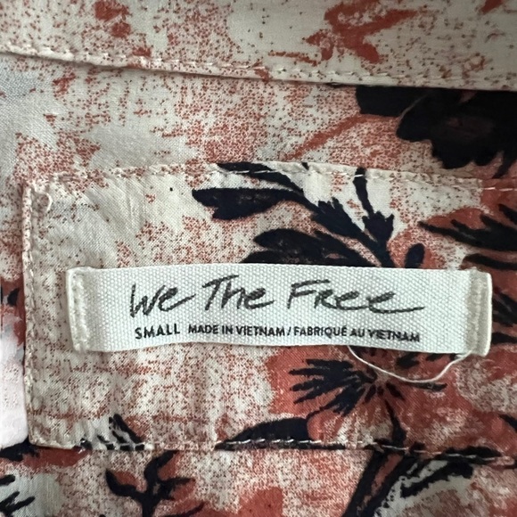 Free People - Oversized Floral Button Down Floral Boho Blouse Sz S - Picture 7 of 7